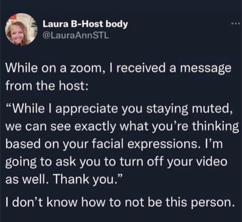 zoom memes - mute yourself and turn off your video