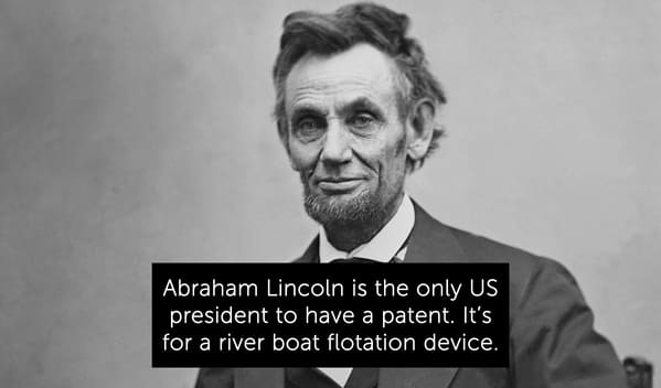 abraham lincoln, only president with a patent